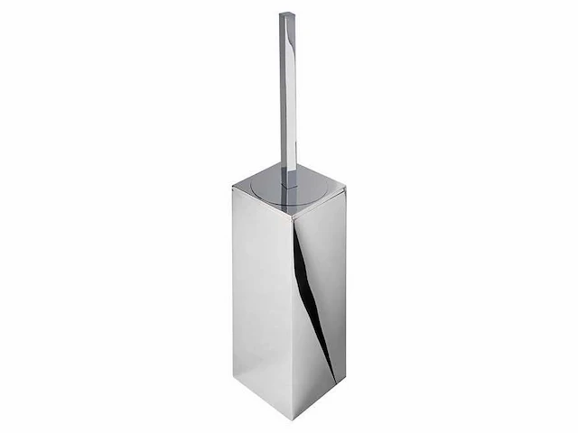 Geesa modern art closetborstelhouder met zwarte borstel chroom - afbeelding 2 van  4
