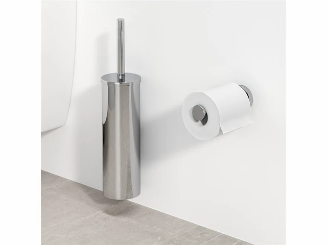 Geesa nemox closetborstelhouder met zwarte borstel chroom - afbeelding 2 van  3