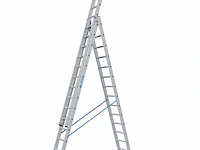 Gefelste reformladder 3-delig 3x14 treden zarges, skymaster dx 44844 - afbeelding 1 van  1