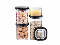Gefu voorraadpotten set van 4 400 ml 2 x 900 ml 1400 ml glas zwart - afbeelding 1 van  5