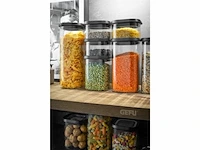 Gefu voorraadpotten set van 4 400 ml 2 x 900 ml 1400 ml glas zwart - afbeelding 4 van  5