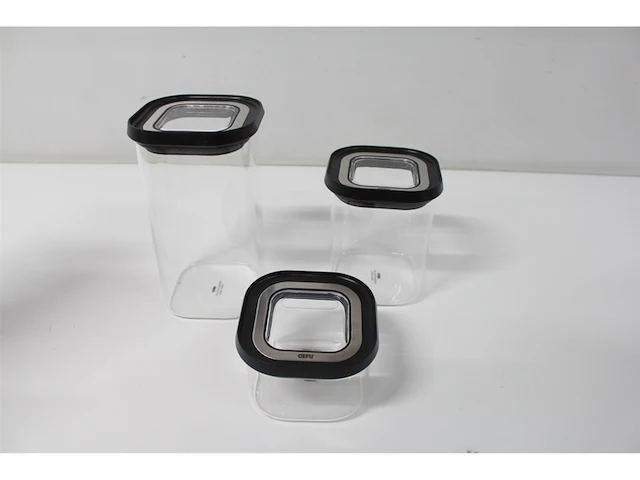 Gefu voorraadpotten set van 4 400 ml 2 x 900 ml 1400 ml glas zwart - afbeelding 5 van  5