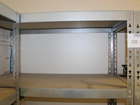Gegalvaniseerde magazijnstelling 4-delig. afmeting per deel 92 x 46 cm. hoogte 180 cm. exclusief inhoud - afbeelding 3 van  5