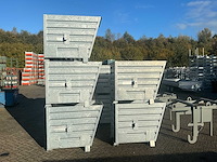 Gegalvaniseerde stapelbare kantelbak (5x) met traverse - afbeelding 1 van  14