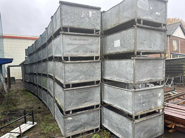 Gegalvaniseerde stapelbare kratten - 1200x1000x650 mm - stacking crates (100x) - afbeelding 3 van  6