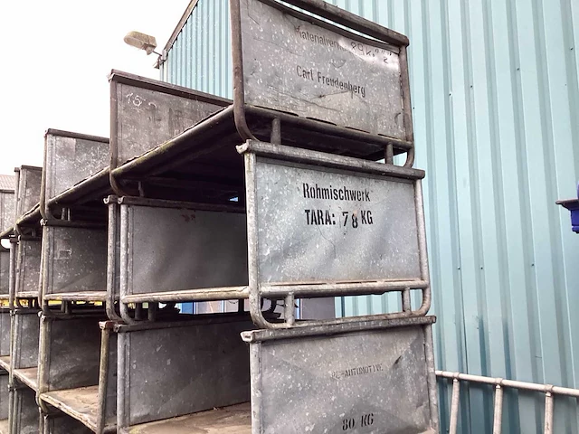 Gegalvaniseerde stapelbare kratten - 1200x1000x650 mm - stacking crates (100x) - afbeelding 3 van  4