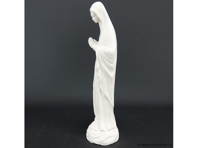 Geglazuurd terracotta maria onder glazen stolp - afbeelding 4 van  5