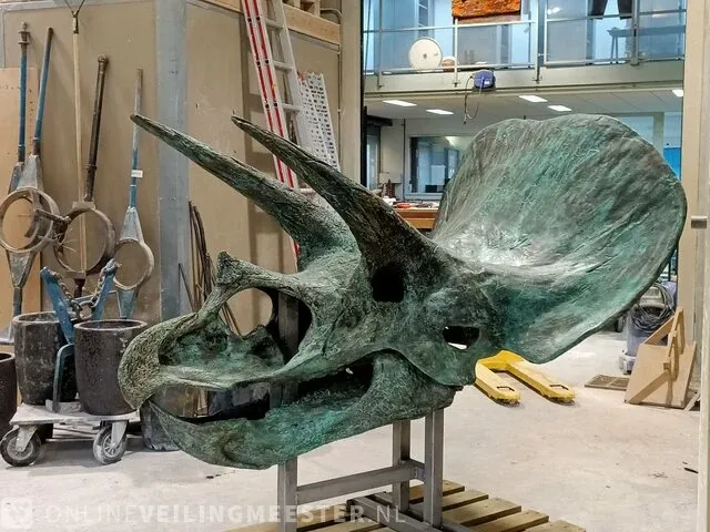 Gegoten replica bronzen beeld, triceratops - afbeelding 4 van  11