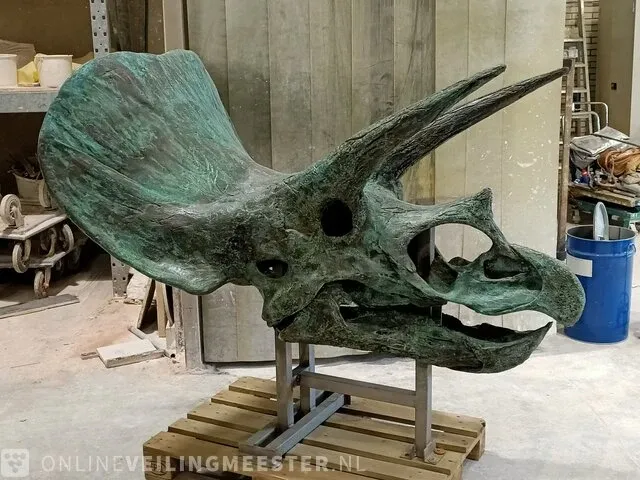 Gegoten replica bronzen beeld, triceratops - afbeelding 5 van  11