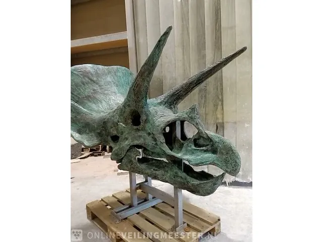 Gegoten replica bronzen beeld, triceratops - afbeelding 10 van  11