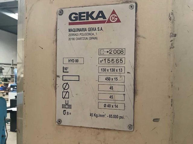 Geka - 2008 - hydracrop 80/sd - pons- en knipmachine - afbeelding 6 van  6