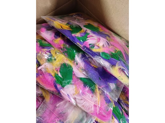 Gekleurde veertjes zak a 100 stuks 50 zakjes - afbeelding 1 van  9