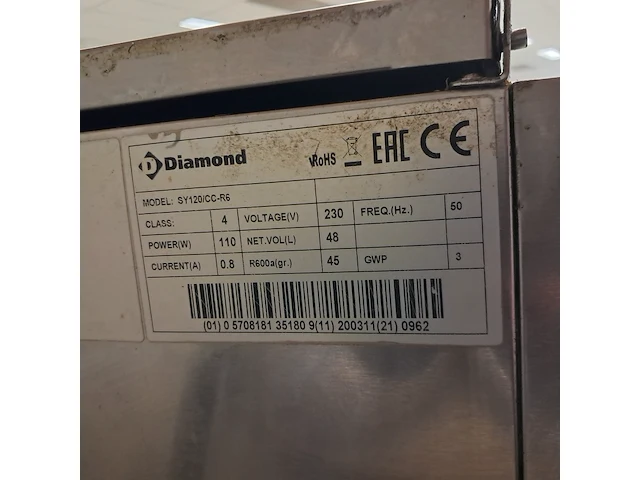 Gekoelde vitrine, diamond compact line, model sy120/cc-r6 - afbeelding 9 van  10