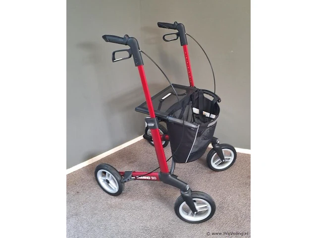 Gemino rollator | model 30 comfort | kleur rood | maat l - afbeelding 3 van  10