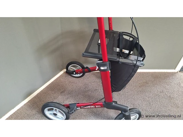 Gemino rollator | model 30 comfort | kleur rood | maat l - afbeelding 6 van  10