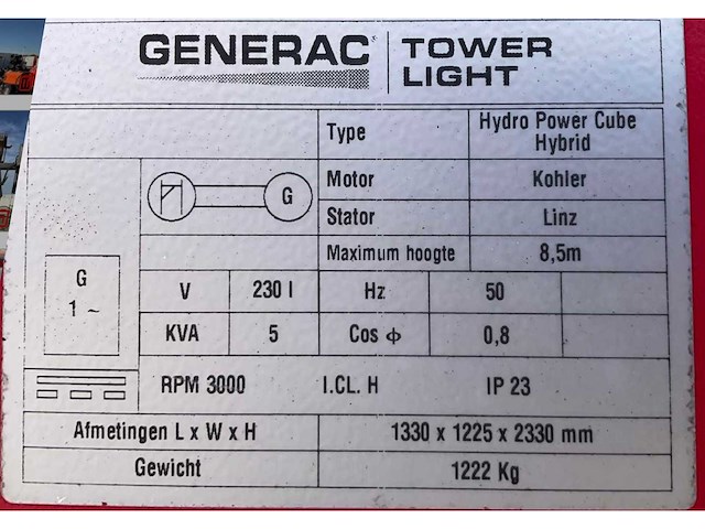 Generac tower light hpc hydro power cube led stationaire lichtmast - afbeelding 8 van  16