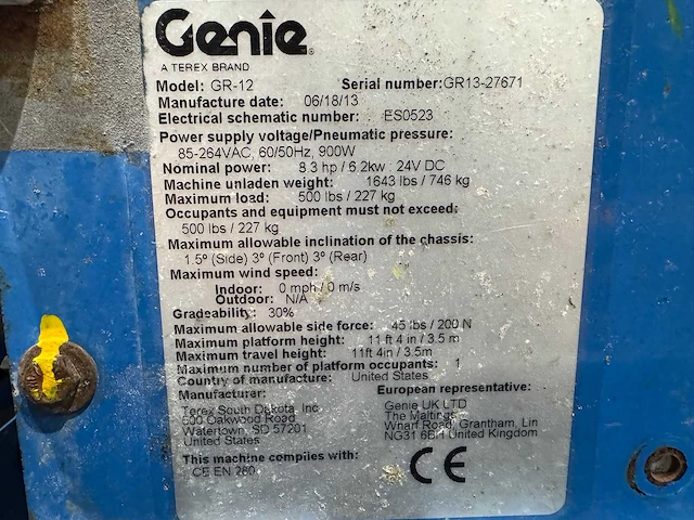 Genie - gr-12 - aerial work platforms - 2013 - afbeelding 4 van  9