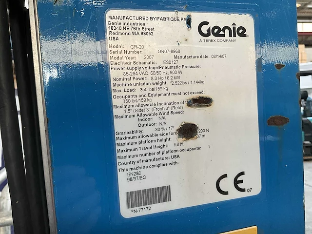 Genie - gr-20 - hoogwerker - afbeelding 3 van  24