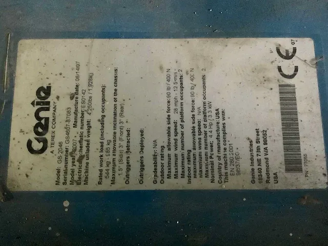 Genie - gs-2046 - hoogwerker - afbeelding 10 van  18