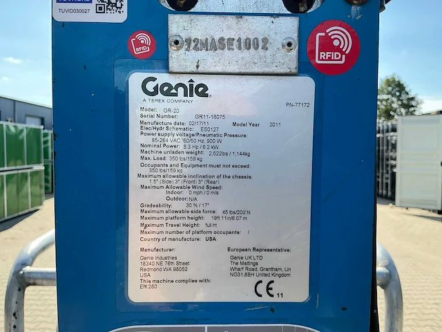 Genie gr-20 hoogwerker - afbeelding 8 van  16