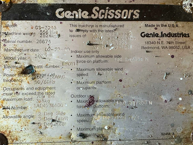 Genie gs-3246 hoogwerker - afbeelding 8 van  16