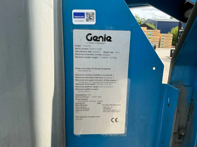 Genie z34/22n knikarmhoogwerker - afbeelding 21 van  30