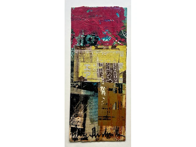 George heidweiler, schilderij gemengde techniek, abstracte compositie. gesigneerd aan de onderzijde , te dateren omstreeks 2005 - 2010 - afbeelding 1 van  3