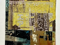 George heidweiler, schilderij gemengde techniek, abstracte compositie. gesigneerd aan de onderzijde , te dateren omstreeks 2005 - 2010 - afbeelding 1 van  3