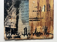 George heidweiler, schilderij gemengde techniek, abstracte compositie. gesigneerd aan de onderzijde , te dateren omstreeks 2005 - 2010 - afbeelding 2 van  3