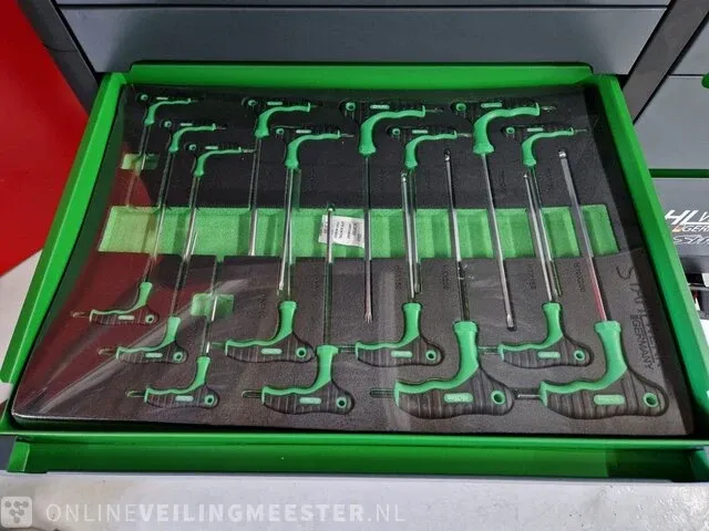 Gereedschapswagen 755-delig! alles nieuw in plastic. stahlwerk (germany), sw22 gereedschapswagen, groen - afbeelding 2 van  18