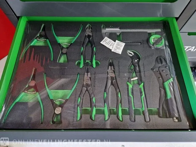 Gereedschapswagen 755-delig! alles nieuw in plastic. stahlwerk (germany), sw22 gereedschapswagen, groen - afbeelding 3 van  18