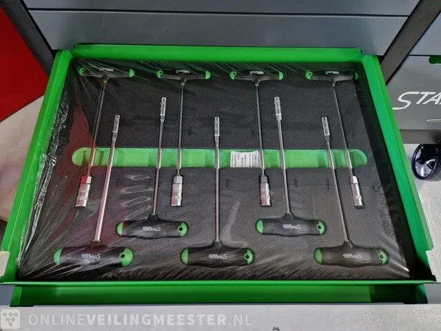 Gereedschapswagen 755-delig! alles nieuw in plastic. stahlwerk (germany), sw22 gereedschapswagen, groen - afbeelding 4 van  18