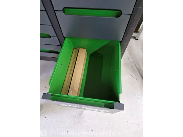 Gereedschapswagen 755-delig! alles nieuw in plastic. stahlwerk (germany), sw22 gereedschapswagen, groen - afbeelding 10 van  18