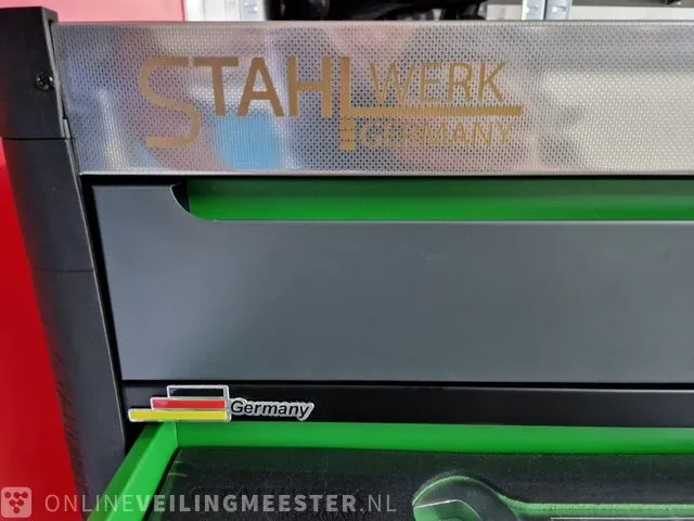 Gereedschapswagen 755-delig! alles nieuw in plastic. stahlwerk (germany), sw22 gereedschapswagen, groen - afbeelding 13 van  18