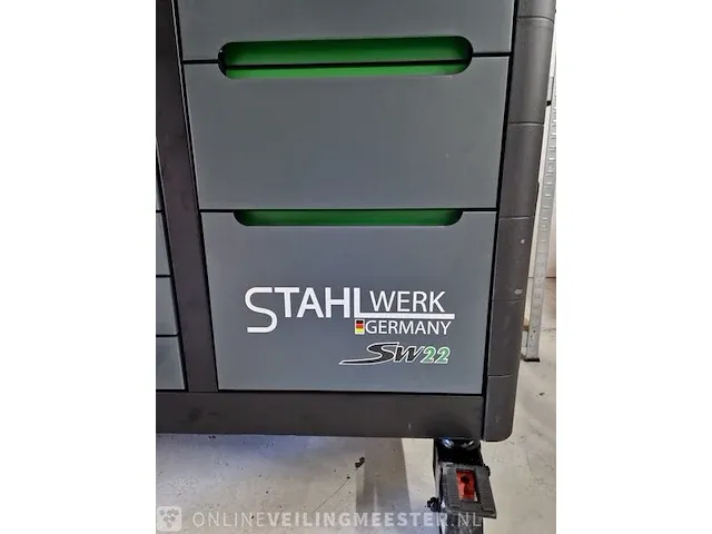 Gereedschapswagen 755-delig! alles nieuw in plastic. stahlwerk (germany), sw22 gereedschapswagen, groen - afbeelding 14 van  18