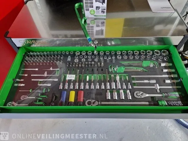 Gereedschapswagen 755-delig! alles nieuw in plastic. stahlwerk (germany), sw22 gereedschapswagen, groen - afbeelding 15 van  18