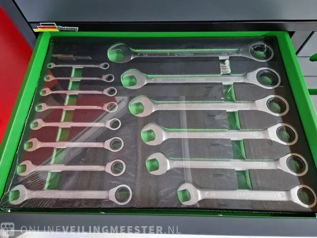 Gereedschapswagen 755-delig! alles nieuw in plastic. stahlwerk (germany), sw22 gereedschapswagen, groen - afbeelding 16 van  18