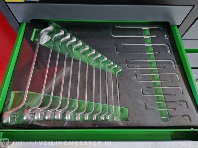 Gereedschapswagen 755-delig! alles nieuw in plastic. stahlwerk (germany), sw22 gereedschapswagen, groen - afbeelding 17 van  18