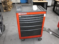 Gereedschapswagen facom chrono 5 gevuld met divers gereedschap w.o. hamers, sleutels, schroevendraaiers, ta... - afbeelding 1 van  6