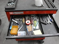 Gereedschapswagen facom chrono 5 gevuld met divers gereedschap w.o. hamers, sleutels, schroevendraaiers, ta... - afbeelding 2 van  6