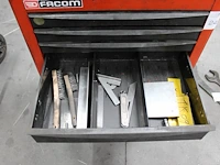 Gereedschapswagen facom chrono 5 gevuld met divers gereedschap w.o. hamers, sleutels, schroevendraaiers, ta... - afbeelding 5 van  6