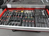 Gereedschapswagen facom gevuld met tangen, sleutels, doppenset, schroevendraaiers, inbusset enz. - afbeelding 2 van  9