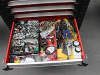 Gereedschapswagen facom gevuld met tangen, sleutels, doppenset, schroevendraaiers, inbusset enz. - afbeelding 7 van  9