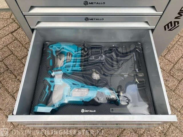 Gereedschapswagen met accu- en handgereedschap metallo, xxxl edition, 2022 - afbeelding 11 van  12