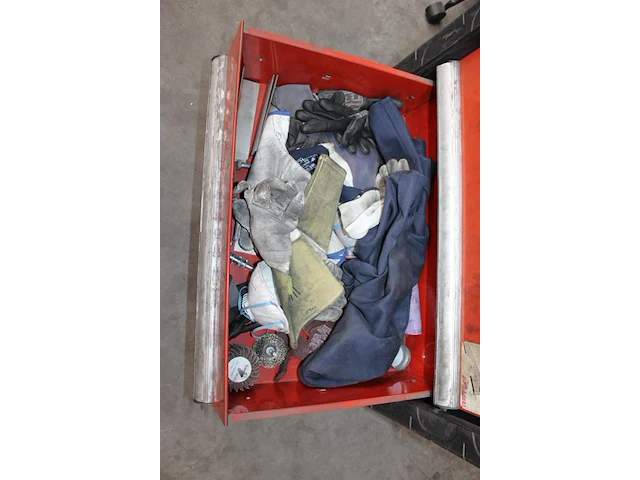 Gereedschapswagen met ring-ratelset, dopsleutelset, schroevendraaiers, inbus, tangen, veilen, bahco's. - afbeelding 9 van  9