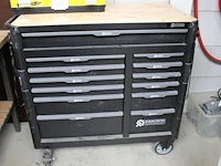 Gereedschapswagen / werktafel stahltech gevuld met gereedschappen w.o. sleutels, doppensets, schroevendraa... - afbeelding 1 van  14