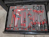 Gereedschapswagen wurth gevuld met divers gereedschap w.o. hamers, vijlen, steeksleutels, tangen, inbus, sc... - afbeelding 9 van  10