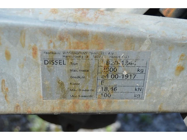 Geremde aanhangwagen hapert dubbel as met alu opzetstukken, type al2003, ch.nr. xlh*al2000*00679406 (zonder boorddocumenten)(1) - afbeelding 9 van  13