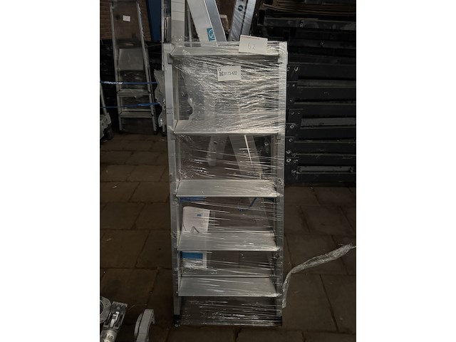 Geribbelde staande sportladder 2 x 5 treden zarges, nova b 42465 - afbeelding 2 van  3