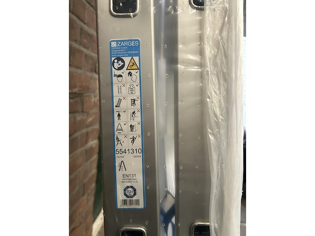 Geribbelde staande sportladder 2x10 treden zarges, saferstep b 5541310 - afbeelding 3 van  3